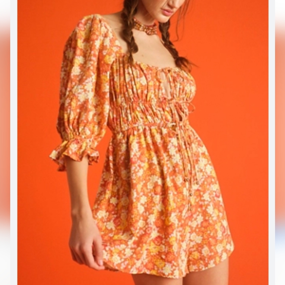 Free People Show Me love Floral  Romper NWT